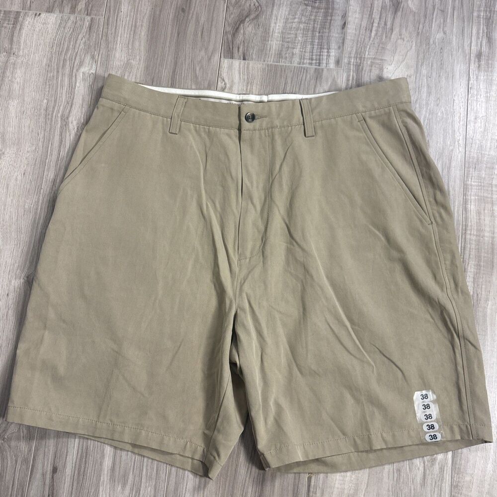 NWT Mens Saltaire Silk Cotton  Shorts Khaki Tan Chino Dress Golf Shorts Size 38